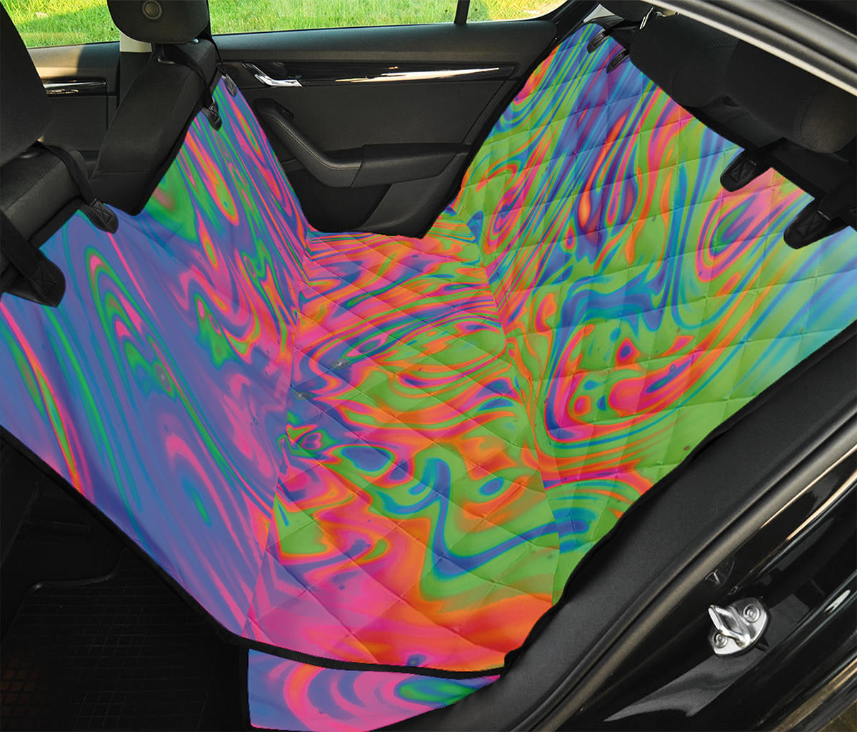Psychedelic Bubble Print Pet Car Back Seat Cover