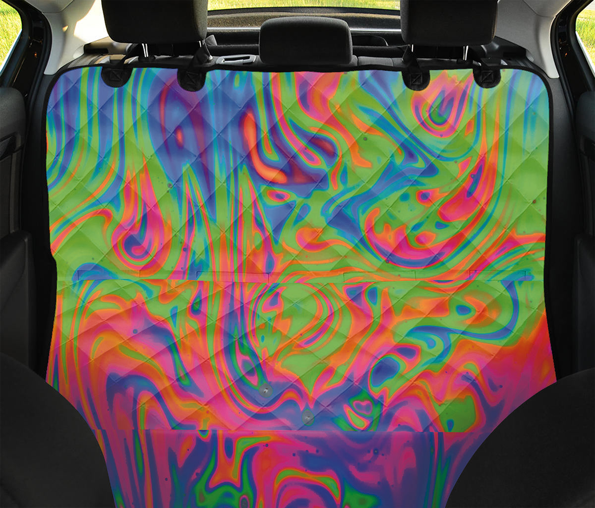 Psychedelic Bubble Print Pet Car Back Seat Cover