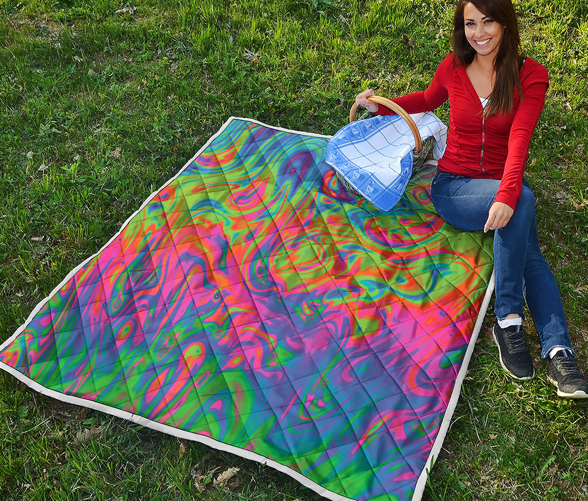 Psychedelic Bubble Print Quilt