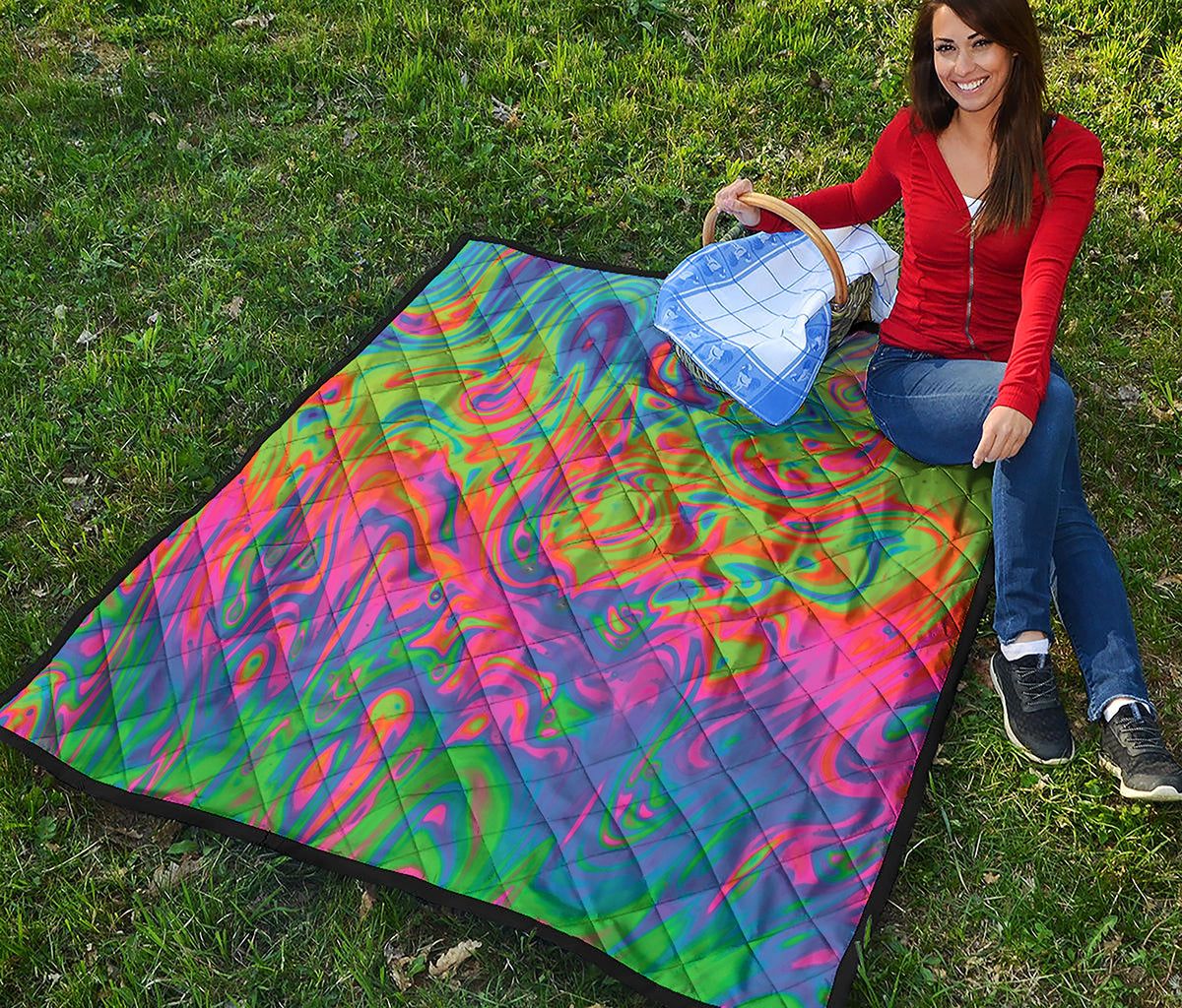 Psychedelic Bubble Print Quilt