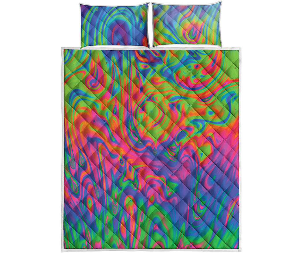 Psychedelic Bubble Print Quilt Bed Set