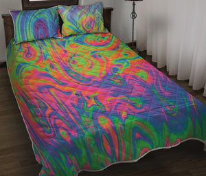 Psychedelic Bubble Print Quilt Bed Set