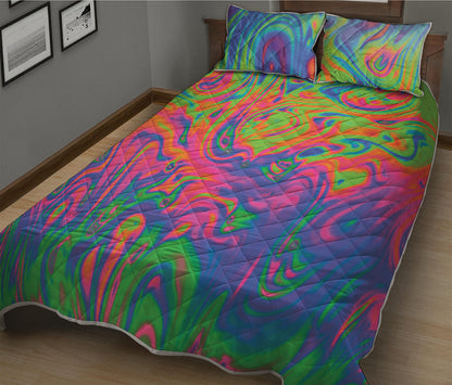 Psychedelic Bubble Print Quilt Bed Set
