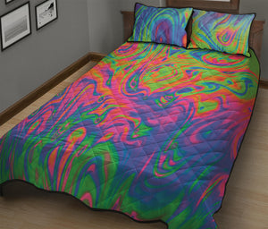 Psychedelic Bubble Print Quilt Bed Set