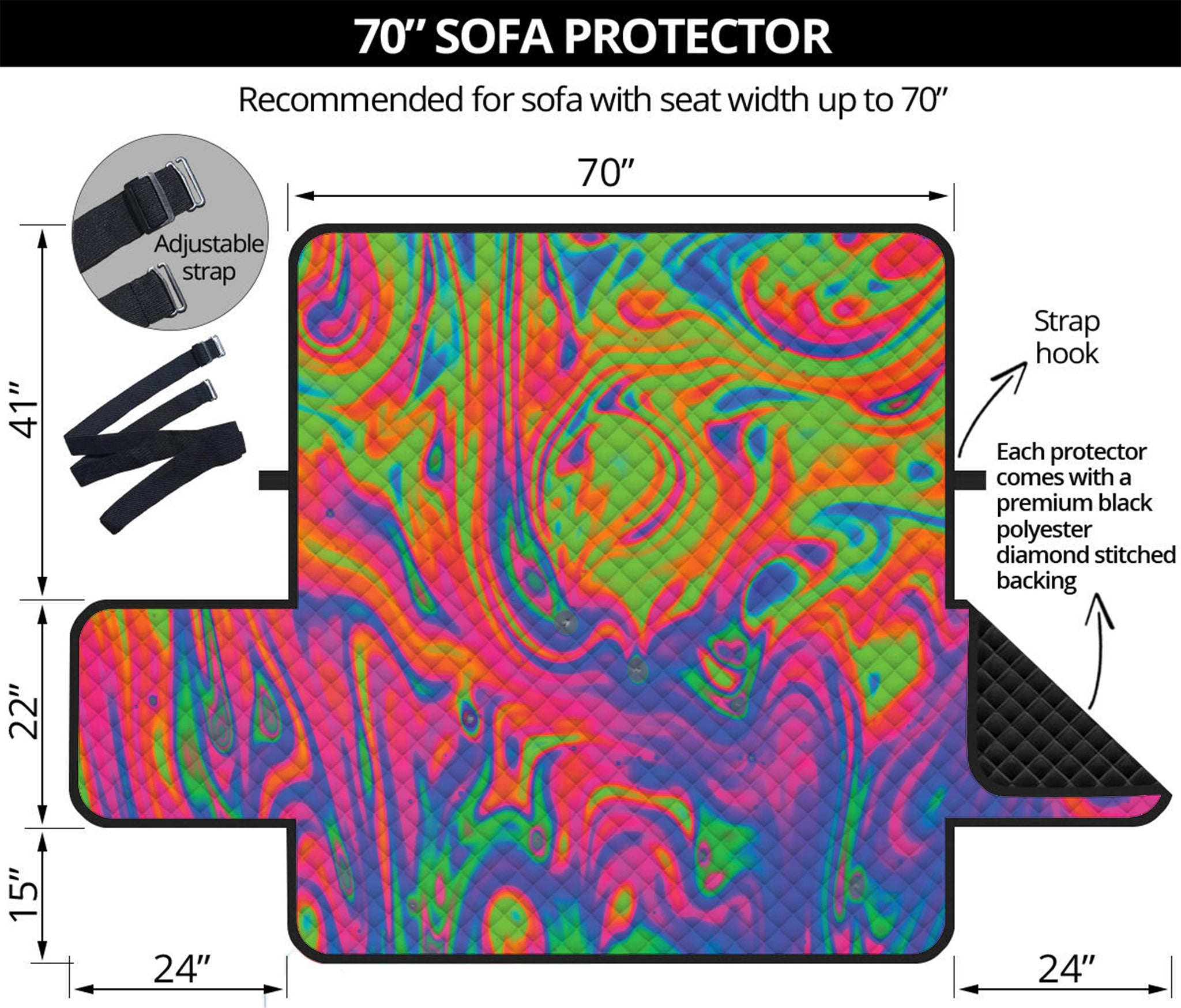 Psychedelic Bubble Print Sofa Protector