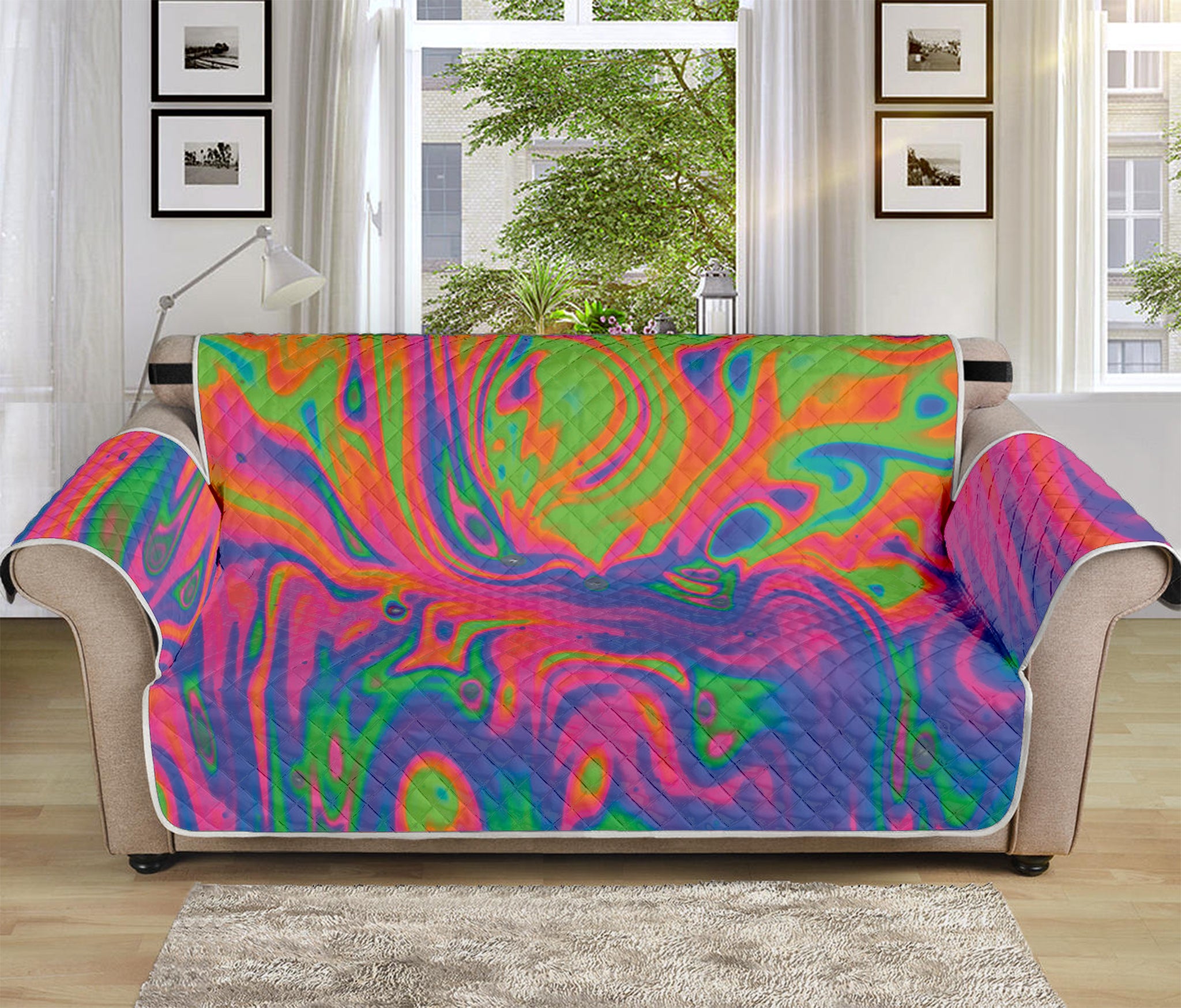 Psychedelic Bubble Print Sofa Protector