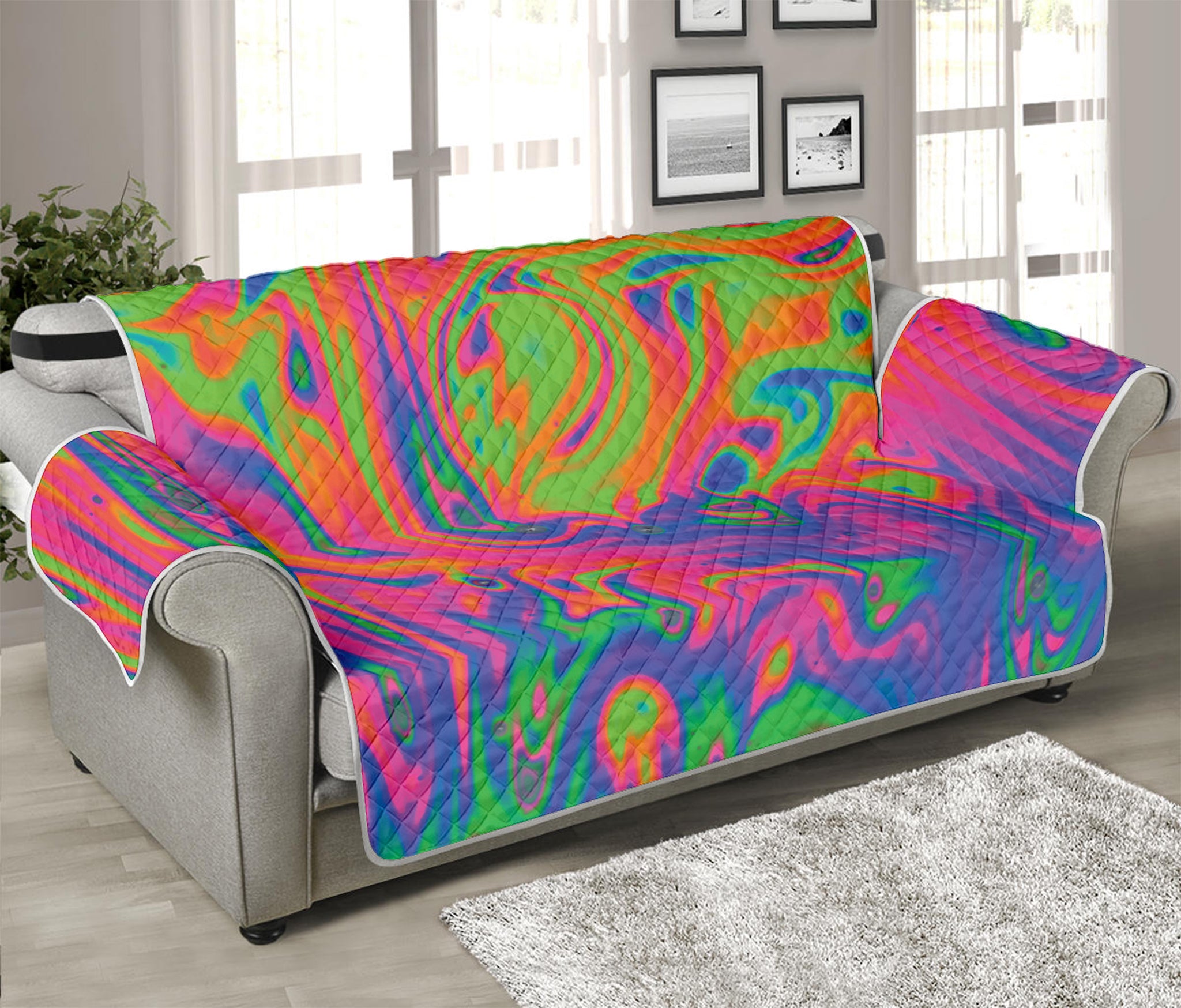 Psychedelic Bubble Print Sofa Protector