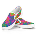 Psychedelic Bubble Print White Slip On Sneakers