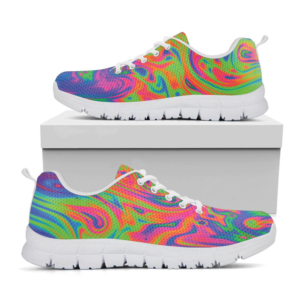 Psychedelic Bubble Print White Sneakers