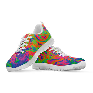 Psychedelic Bubble Print White Sneakers