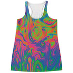 Psychedelic Bubble Print Women's Racerback Tank Top