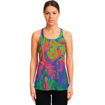 Psychedelic Bubble Print Women's Racerback Tank Top