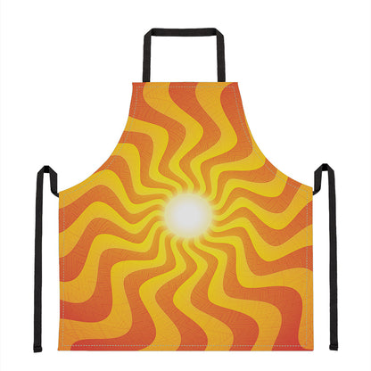 Psychedelic Burning Sun Print Apron