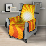 Psychedelic Burning Sun Print Armchair Protector