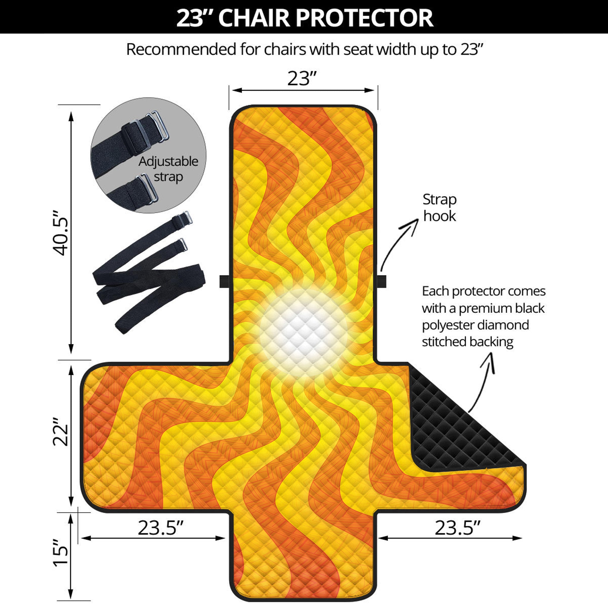 Psychedelic Burning Sun Print Armchair Protector