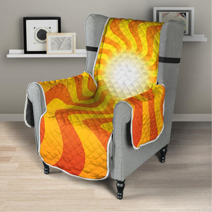 Psychedelic Burning Sun Print Armchair Protector