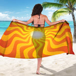 Psychedelic Burning Sun Print Beach Sarong Wrap