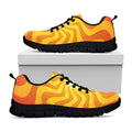 Psychedelic Burning Sun Print Black Running Shoes