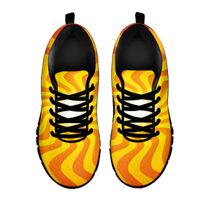 Psychedelic Burning Sun Print Black Sneakers