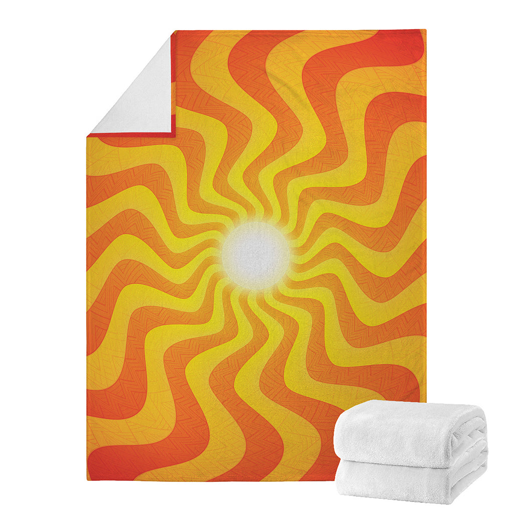 Psychedelic Burning Sun Print Blanket