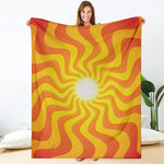 Psychedelic Burning Sun Print Blanket