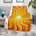 Psychedelic Burning Sun Print Blanket