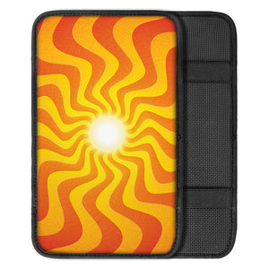 Psychedelic Burning Sun Print Car Center Console Cover