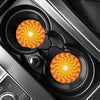 Psychedelic Burning Sun Print Car Coasters