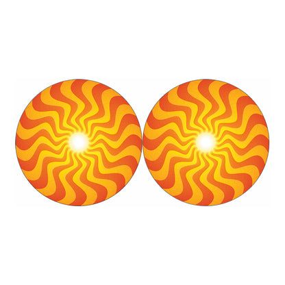 Psychedelic Burning Sun Print Car Coasters