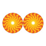 Psychedelic Burning Sun Print Car Coasters