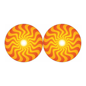 Psychedelic Burning Sun Print Car Coasters