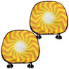 Psychedelic Burning Sun Print Car Headrest Covers