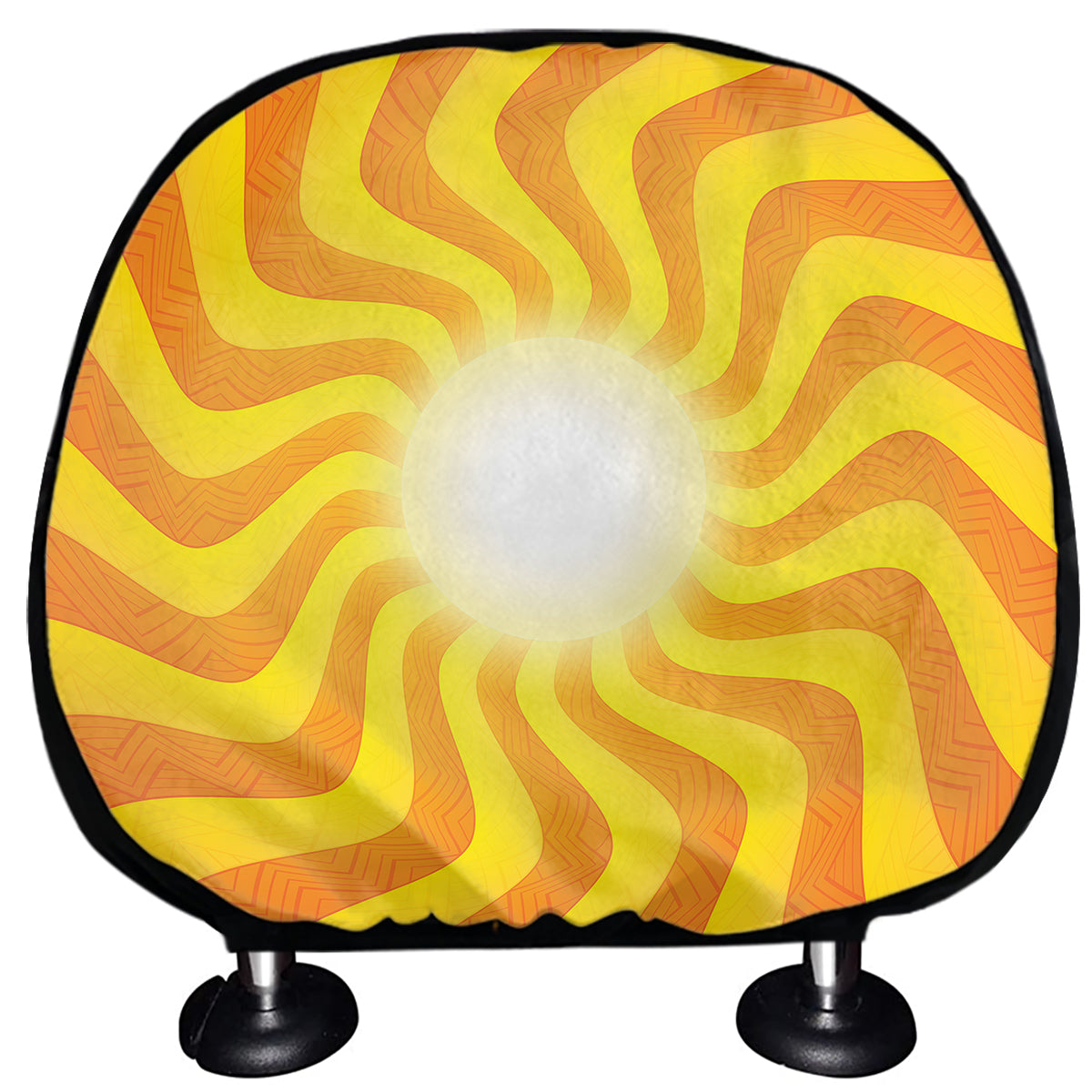 Psychedelic Burning Sun Print Car Headrest Covers