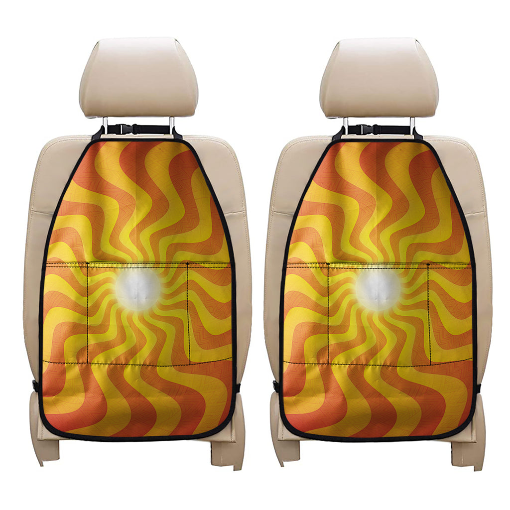 Psychedelic Burning Sun Print Car Seat Organizers