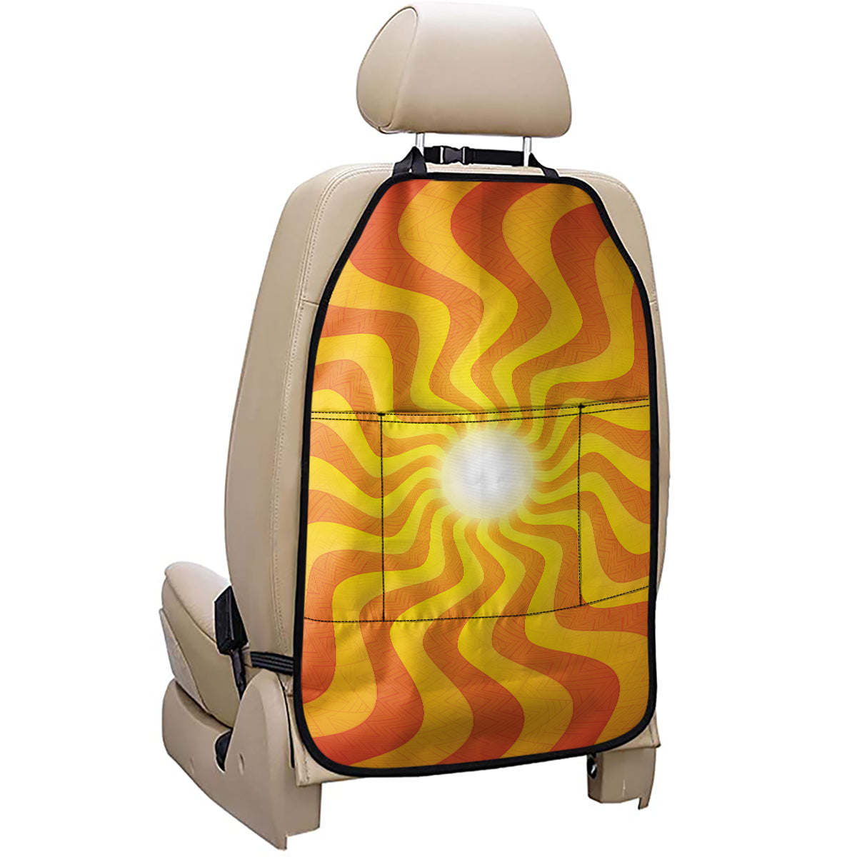 Psychedelic Burning Sun Print Car Seat Organizers