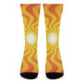 Psychedelic Burning Sun Print Crew Socks
