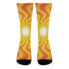 Psychedelic Burning Sun Print Crew Socks