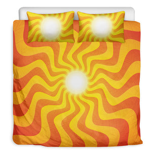 Psychedelic Burning Sun Print Duvet Cover Bedding Set