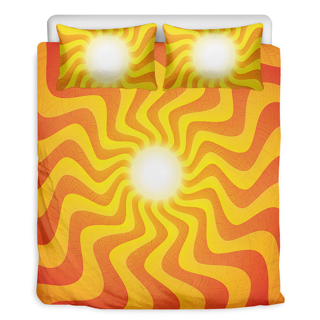 Psychedelic Burning Sun Print Duvet Cover Bedding Set