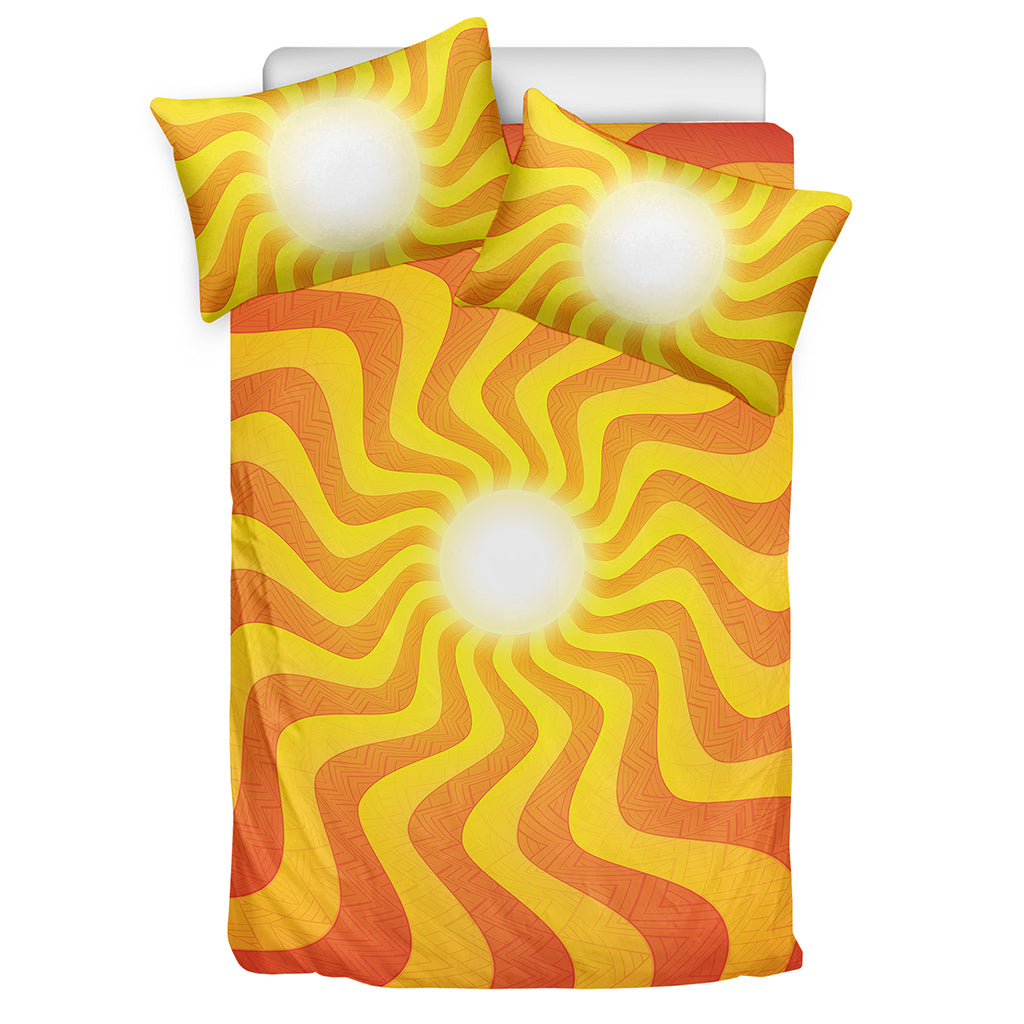 Psychedelic Burning Sun Print Duvet Cover Bedding Set