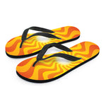 Psychedelic Burning Sun Print Flip Flops