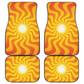 Psychedelic Burning Sun Print Front and Back Car Floor Mats