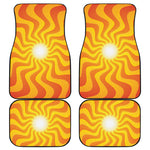 Psychedelic Burning Sun Print Front and Back Car Floor Mats