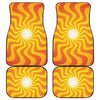 Psychedelic Burning Sun Print Front and Back Car Floor Mats