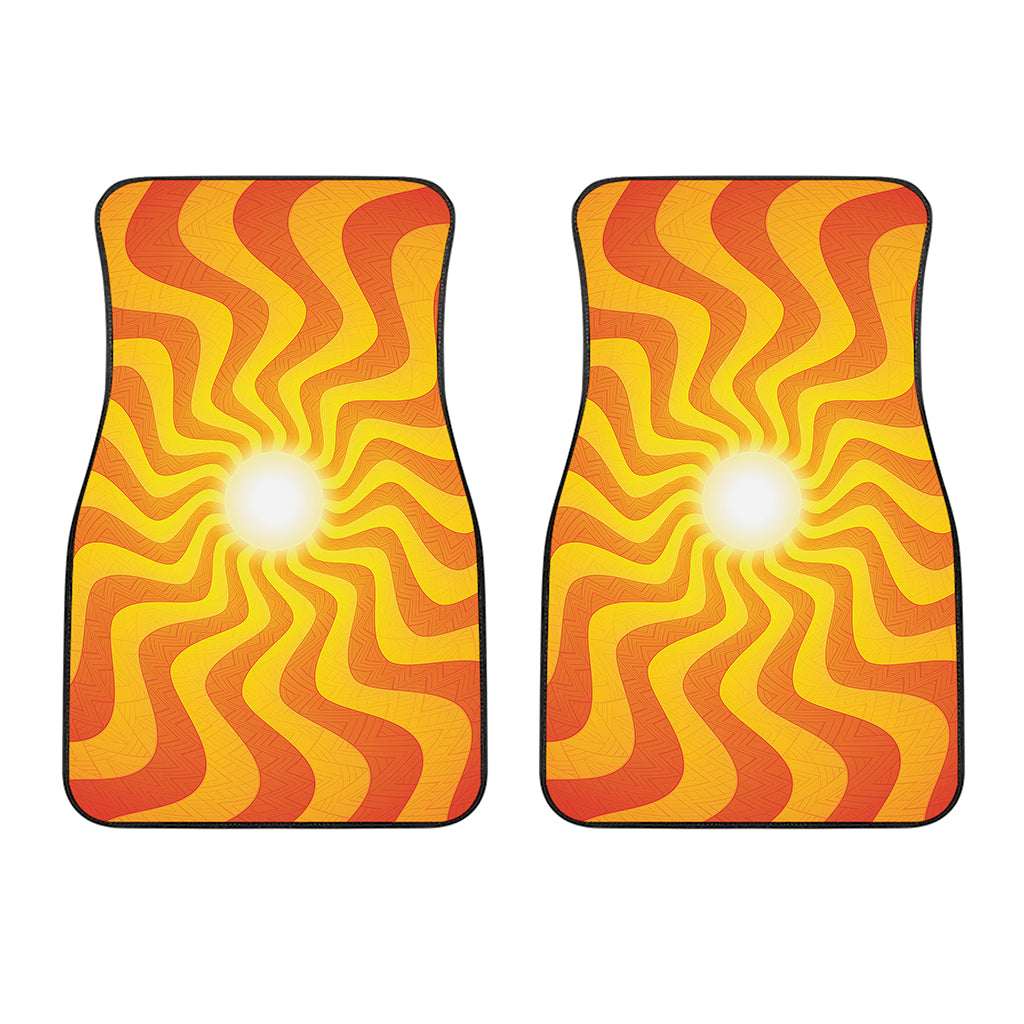 Psychedelic Burning Sun Print Front Car Floor Mats