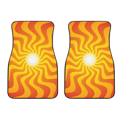 Psychedelic Burning Sun Print Front Car Floor Mats