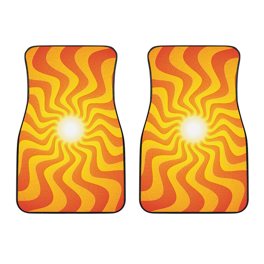 Psychedelic Burning Sun Print Front Car Floor Mats