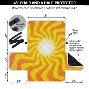 Psychedelic Burning Sun Print Half Sofa Protector