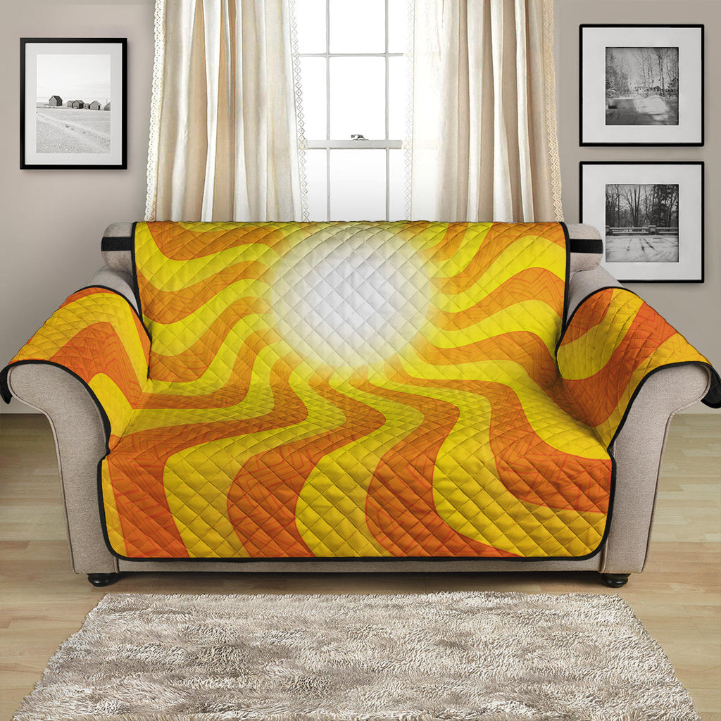 Psychedelic Burning Sun Print Loveseat Protector