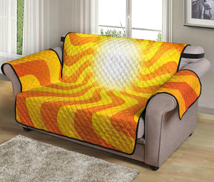 Psychedelic Burning Sun Print Loveseat Protector